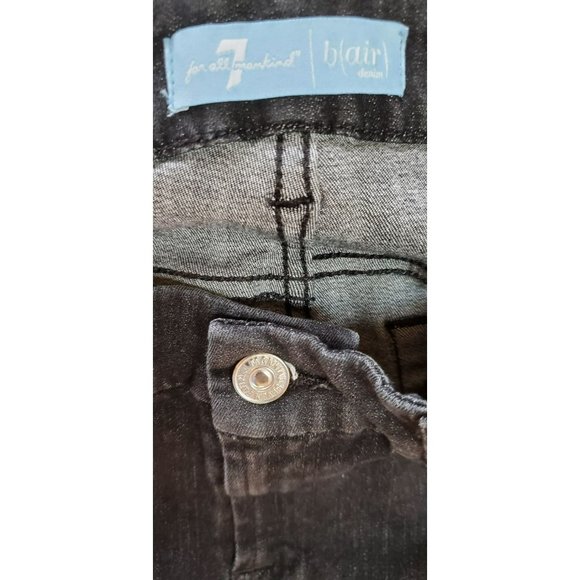 7 For All Mankind Women's Black Roxanne Zippered Ankle Denim Jeans Size 28 - Picture 5 of 7